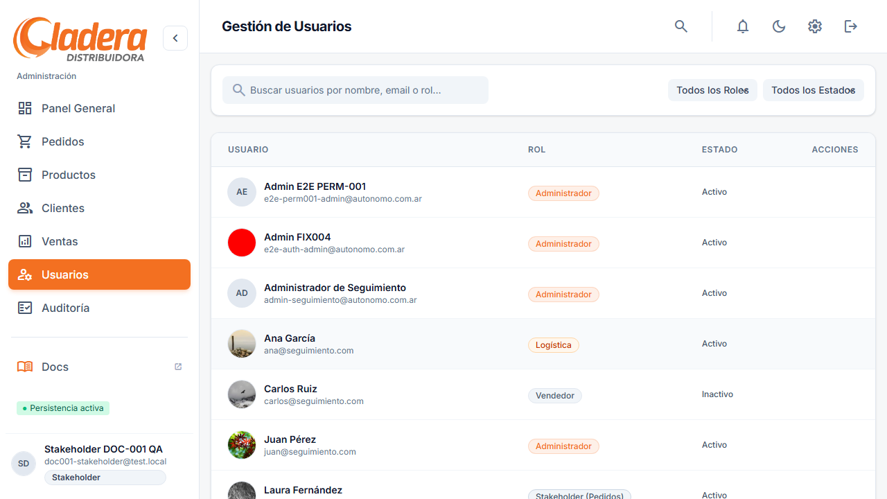 Usuarios — listado