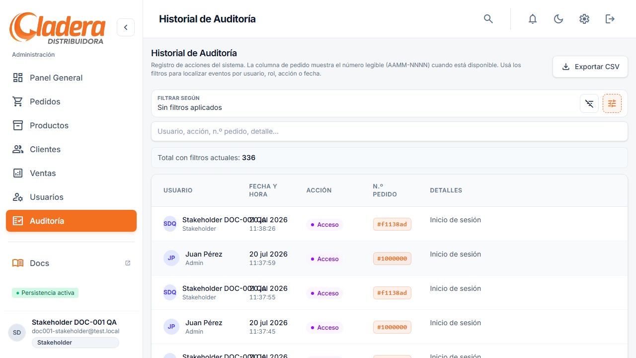 Auditoría — vista